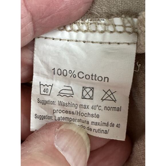 Coof Andy Cuban Guayabera Shirt Mens XL Button Up Embroidered Tan Long Sleeve - Picture 15 of 15